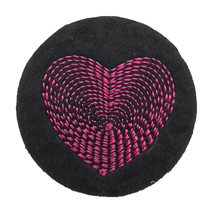 Pink Heart embroidered pin badge