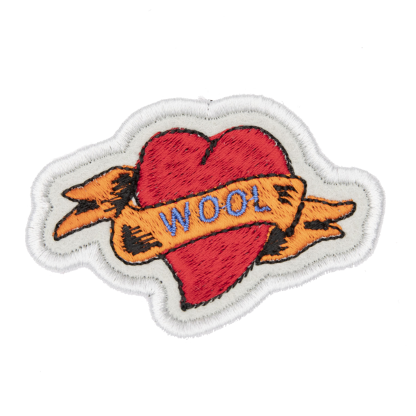 WOOL heart tattoo embroidered patch by The Unruly Stitch